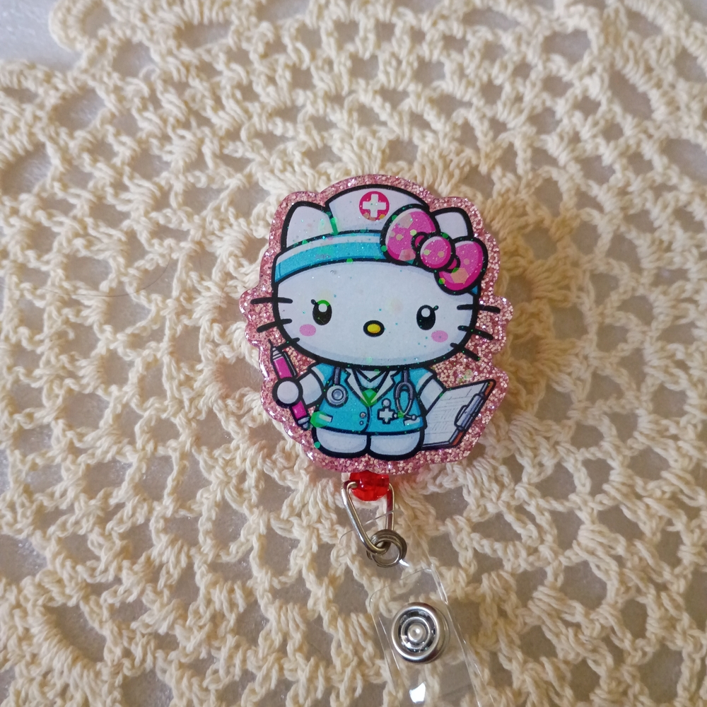 Hello Kitty Nurse Badge Reel